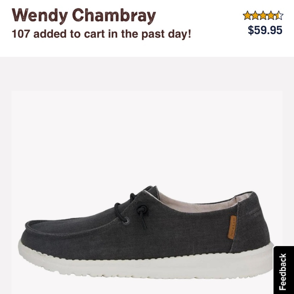 Wendy chambray off black hey dude